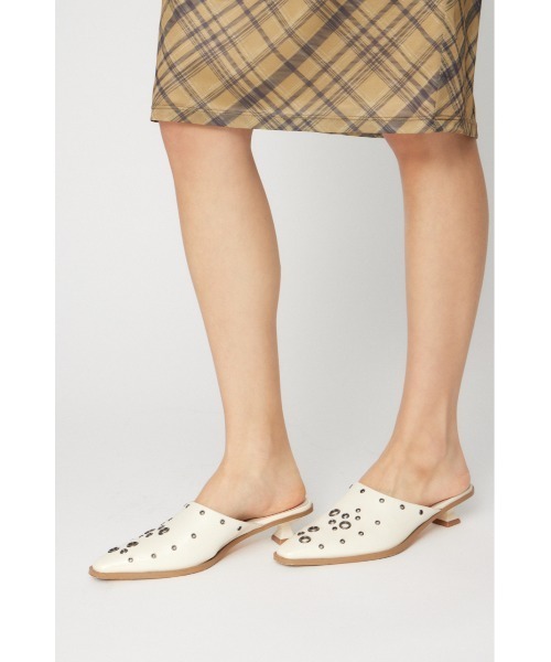 LAGUA GEM（ラグアジェム） パンプス ミュール EYELET KITTEN HEEL