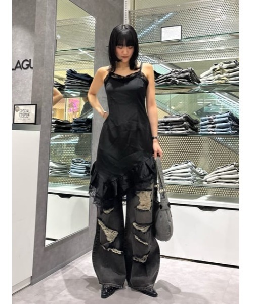 LAGUA GEM（ラグアジェム） パンプス ミュール EYELET KITTEN HEEL
