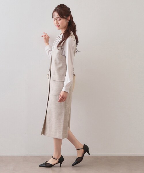 iΦ【1週間コーデ】ensuite 16点 タグ付きあり 夏服 レディース index（インデックス） ワンピース サマーツイード前開きジャンスカ