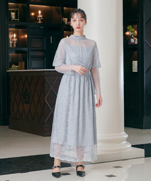 「niana」 長袖ワンピース M ネイビー レディースの画像
