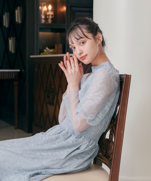 「niana」 長袖ワンピース M ネイビー レディースの画像