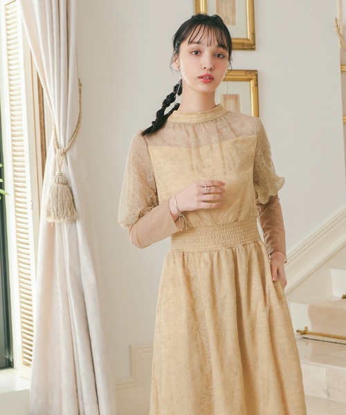 「niana」 長袖ワンピース M ネイビー レディースの画像