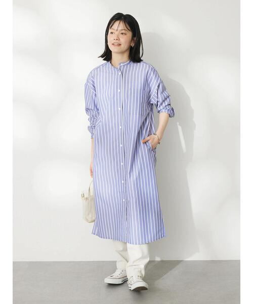 「CRAFT STANDARD BOUTIQUE」 長袖ワンピース FREE ブルー系その他6 レディース_画像4