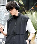 ベスト ジレ 裏メッシュスタンドネック前開きナ...の詳細画像2
