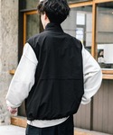 ベスト ジレ 裏メッシュスタンドネック前開きナ...の詳細画像3