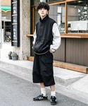 ベスト ジレ 裏メッシュスタンドネック前開きナ...の詳細画像4