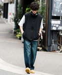 ベスト ジレ 裏メッシュスタンドネック前開きナ...の詳細画像5
