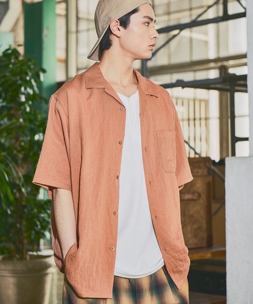 COMME des GARCONS HOMME 半袖リネン混シャツ COMME des GARCONS HOMME
