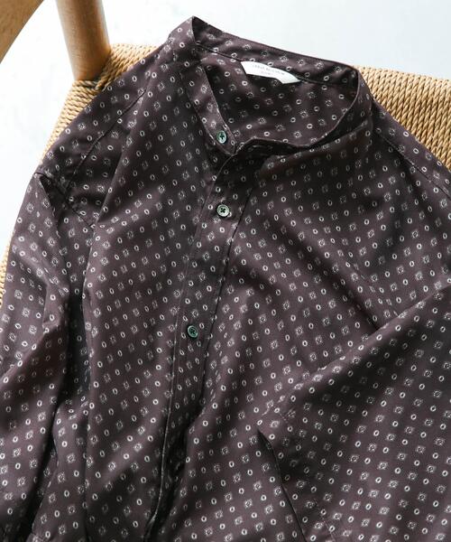 icb モノトーン 総柄 バンドカラー 半袖シャツ URBAN RESEARCH DOORS（アーバンリサーチドアーズ） シャツ 半袖