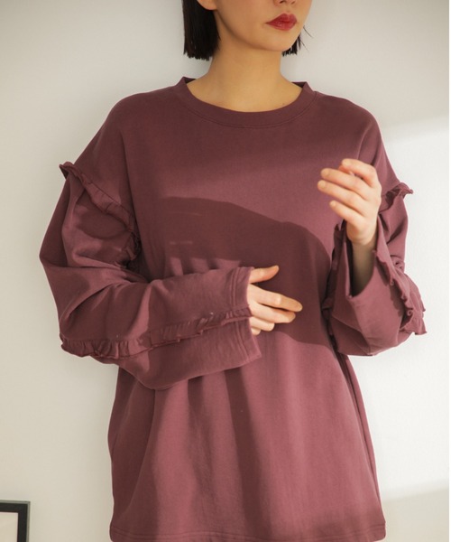 「mici」 長袖カットソー ONE SIZE ブルー レディース_画像2