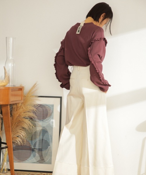 「mici」 長袖カットソー ONE SIZE ブルー レディース_画像4