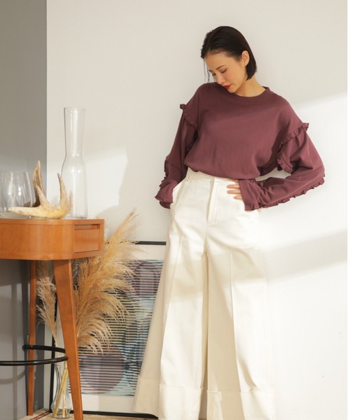 「mici」 長袖カットソー ONE SIZE ブルー レディース_画像9