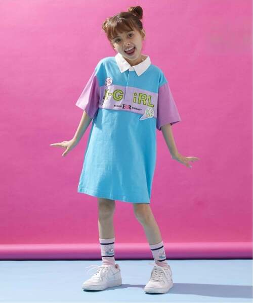 ワンピース 「サーティワン アイスクリーム」ラガーミニ丈Tワンピース キッズ 子供服 女の子の画像
