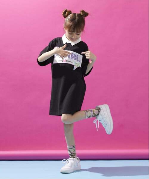 ワンピース 「サーティワン アイスクリーム」ラガーミニ丈Tワンピース キッズ 子供服 女の子の画像