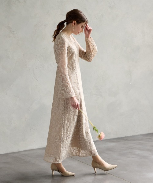 「AIMER」 長袖ワンピース LARGE ブラック レディース_画像6
