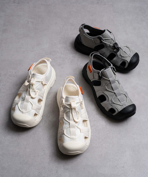 「UNIVERSAL OVERALL」 フラットサンダル 8 グレー レディース_画像2
