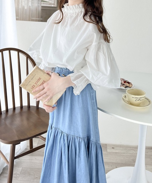 「classicalelf」 長袖ブラウス LARGE ブルー レディース_画像8
