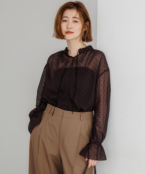 【最終値下げ】フロッキードットブラウス ブラウス シャツ フロッキードット レディース : ZOZOTOWN Yahoo!店