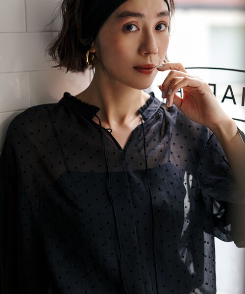 ブラウス シャツ フロッキードット レディース : ZOZOTOWN Yahoo!店