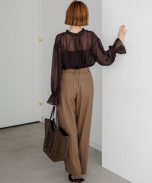 ブラウス シャツ フロッキードット レディース : ZOZOTOWN Yahoo!店
