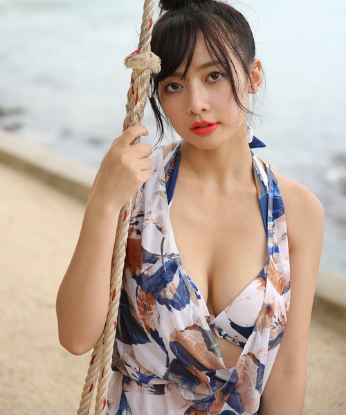 KOISAMA 水着 オールインワン付きビキニ3点セットアップフラワー
