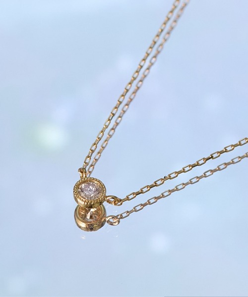 JUPITER ネックレス 「K18」一粒ダイヤモンドネックレス/金属