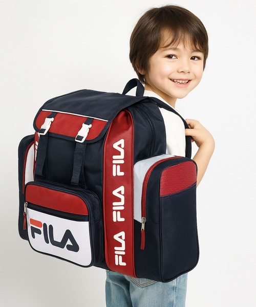 リュック FILA/フィラ キッズ リュックサック 大容量 50L ICカード収納付き 修学旅行 キャンプ 拡張 バックパック サブリュック