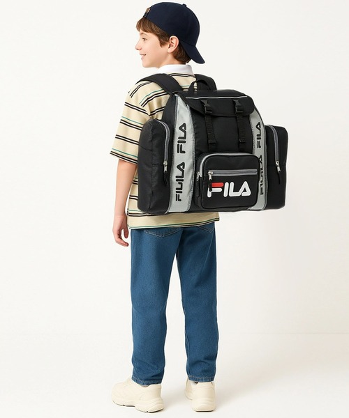 リュック FILA/フィラ キッズ リュックサック 大容量 50L ICカード収納付き 修学旅行 キャンプ 拡張 バックパック サブリュック