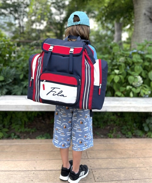 リュック FILA/フィラ キッズ リュックサック 大容量 50L ICカード収納付き 修学旅行 キャンプ 拡張 バックパック サブリュック
