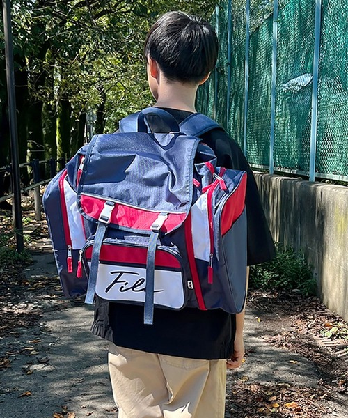 リュック FILA/フィラ キッズ リュックサック 大容量 50L ICカード収納付き 修学旅行 キャンプ 拡張 バックパック サブリュック