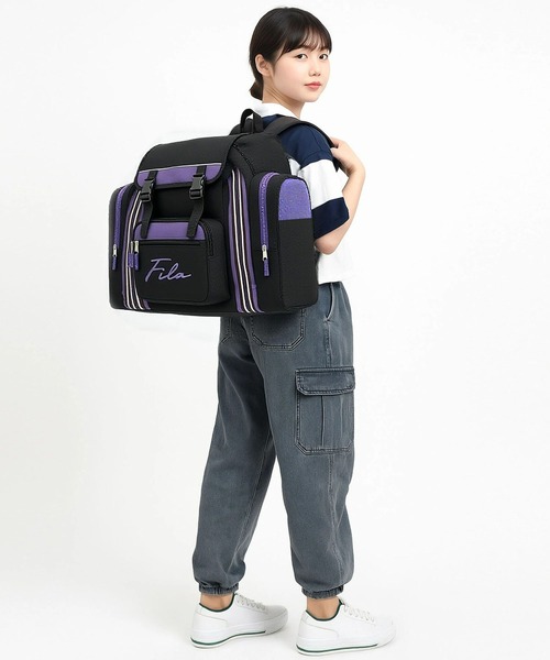 リュック FILA/フィラ キッズ リュックサック 大容量 50L ICカード収納付き 修学旅行 キャンプ 拡張 バックパック サブリュック