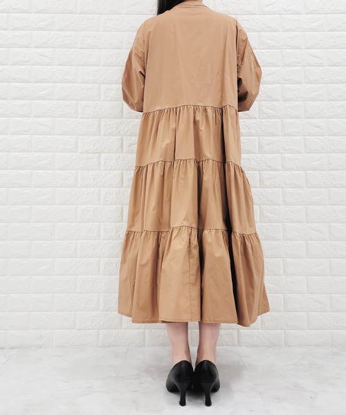 lace skirt shirt onepiece／長袖シャツワンピース lace skirt shirt onepiece – idem