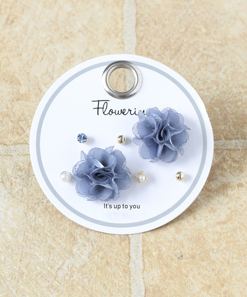Flowering ピアス ミックスデザイン/セットピアス レディース