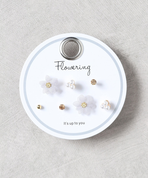 Flowering ピアス ミックスデザイン/セットピアス レディース