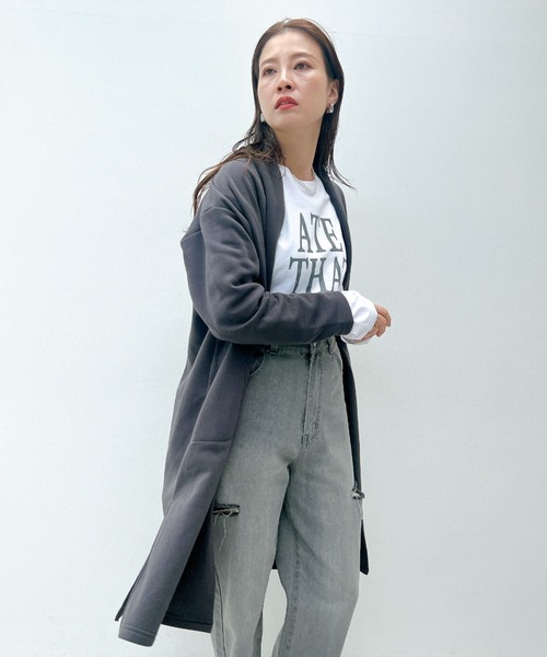 theory モヘヤウール ざっくり厚手ローゲージ トッパー