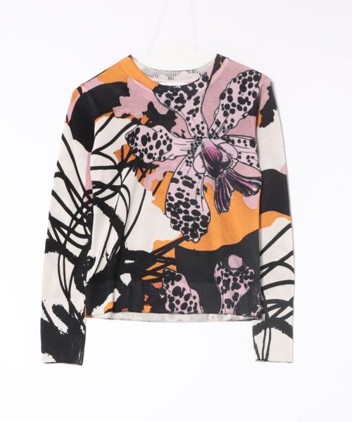 デシグアル Desigual M. Christian Lacroix 蘭モチーフ セーター （ホワイト） デシグアル Desigual M. Christian Lacroix 蘭モチーフ セーター