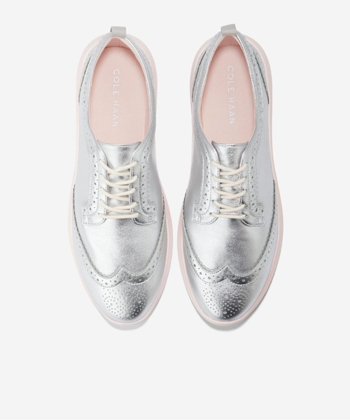 machino ！COLE HAAN/ホワイト レザー ブローグシューズ 上質レザーと軽やかな履き心地。 グランドプロ オールデイ