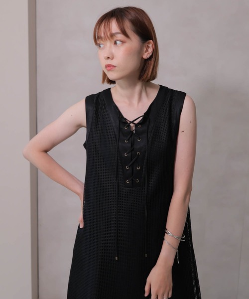 LADYMADE（レディメイド） ワンピース レースアップメッシュワンピース