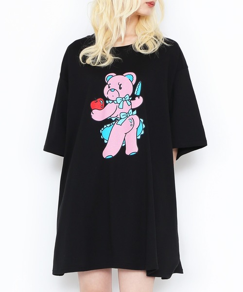 プニュズ　ひろ PUNYUS tシャツ ベアプリントビッグTシャツ レディース メンズ