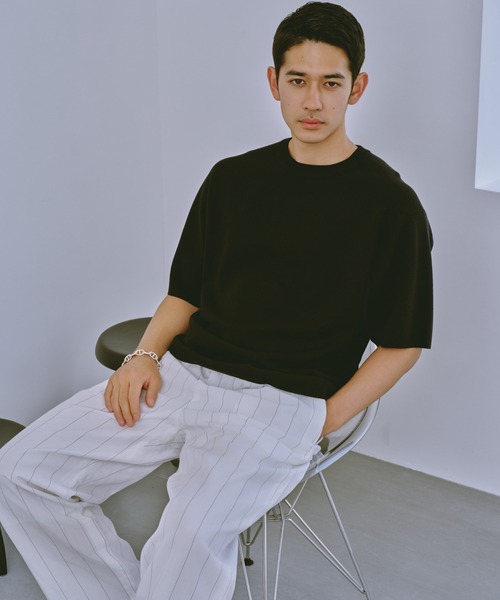 NANO universe セーター ニット 14ゲージミラノリブニット