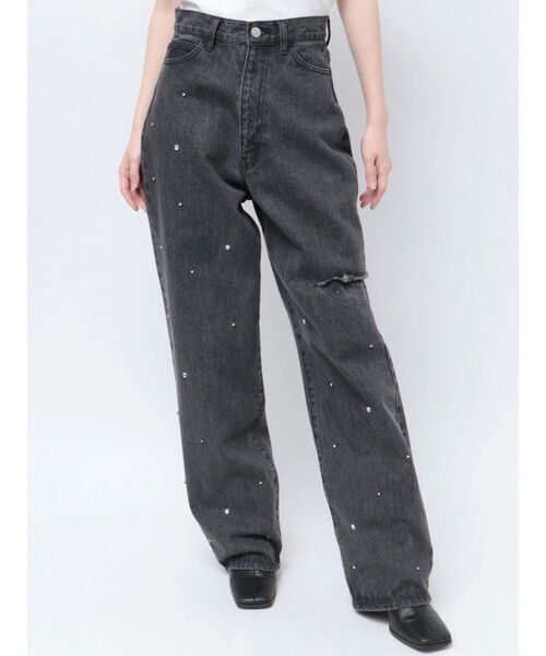 CALNAMUR ジーンズ デニム デニムパンツ ハートビジューサイド