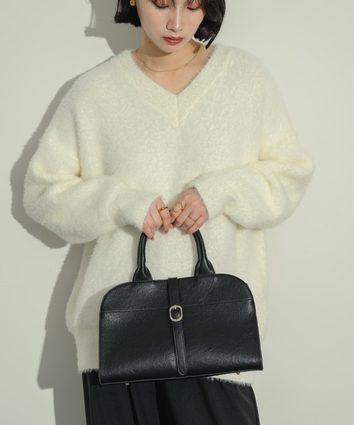 【美品】NEUNA ベルテッドボストンバッグ ブラック NEUNA ボストンバッグ ベルテッドボストンバッグ レディース