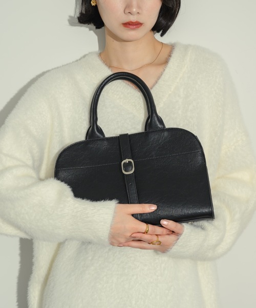 【美品】NEUNA ベルテッドボストンバッグ ブラック NEUNA ボストンバッグ ベルテッドボストンバッグ レディース