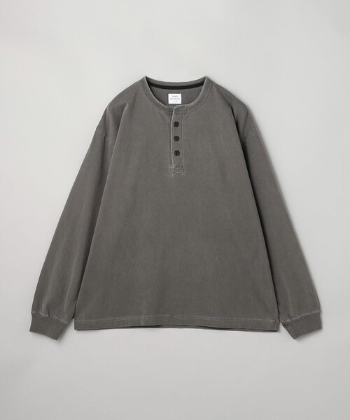 coen tシャツ ピグメントヘンリーネックロングTシャツ メンズ