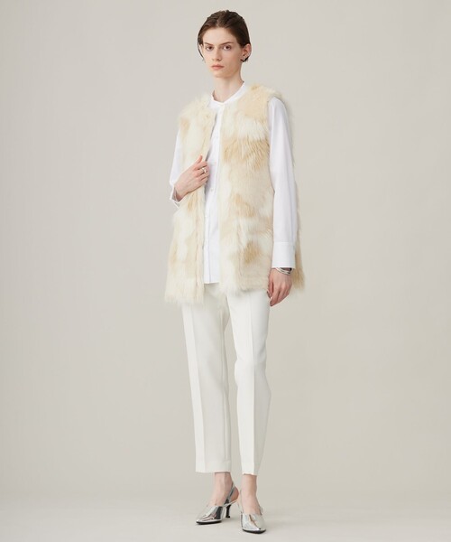 ジレ　ファー　スエード　リバーシブル　エコフォックス　ICB ICB（アイシービー） ベスト ジレ エコフォックスファージレ