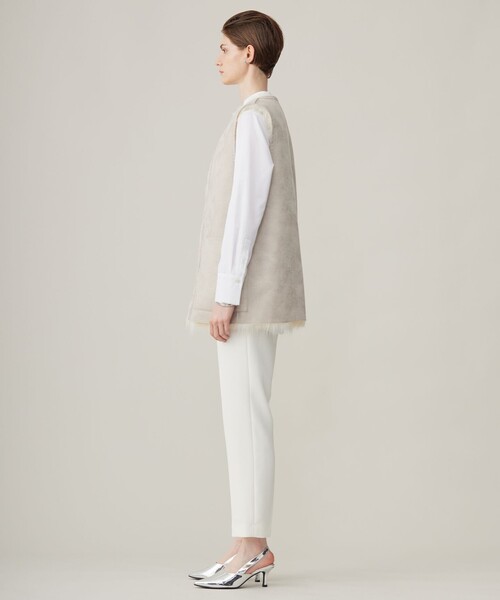 ジレ　ファー　スエード　リバーシブル　エコフォックス　ICB ICB L エコフォックスファージレ （トープ系） -ファッション通販