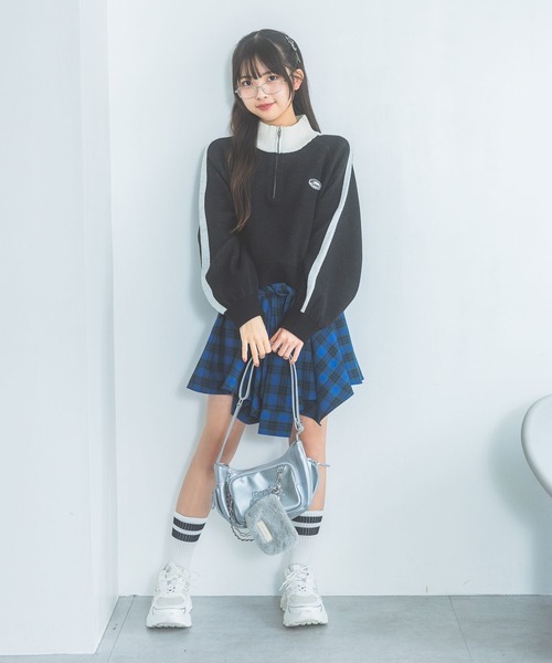 repipi armario ニット セーター ハーフZIPラインニットトップス