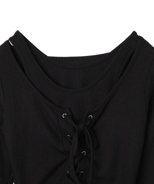 WEGO（ウィゴー） tシャツ WEGO/レイヤードレースアップ長袖トップス