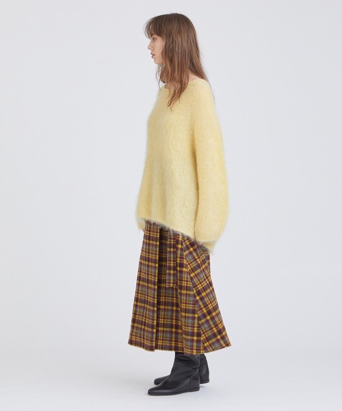 HOUSE OF LOTUS スカート フラッフィーチェックタックベルトフレア  