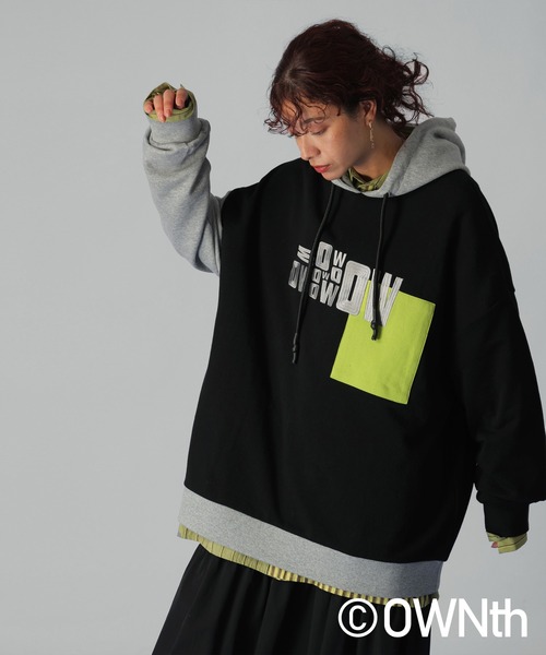 d.i.a/フーディートップス OWNth パーカー 切替ロゴフーディートップス レディース メンズ